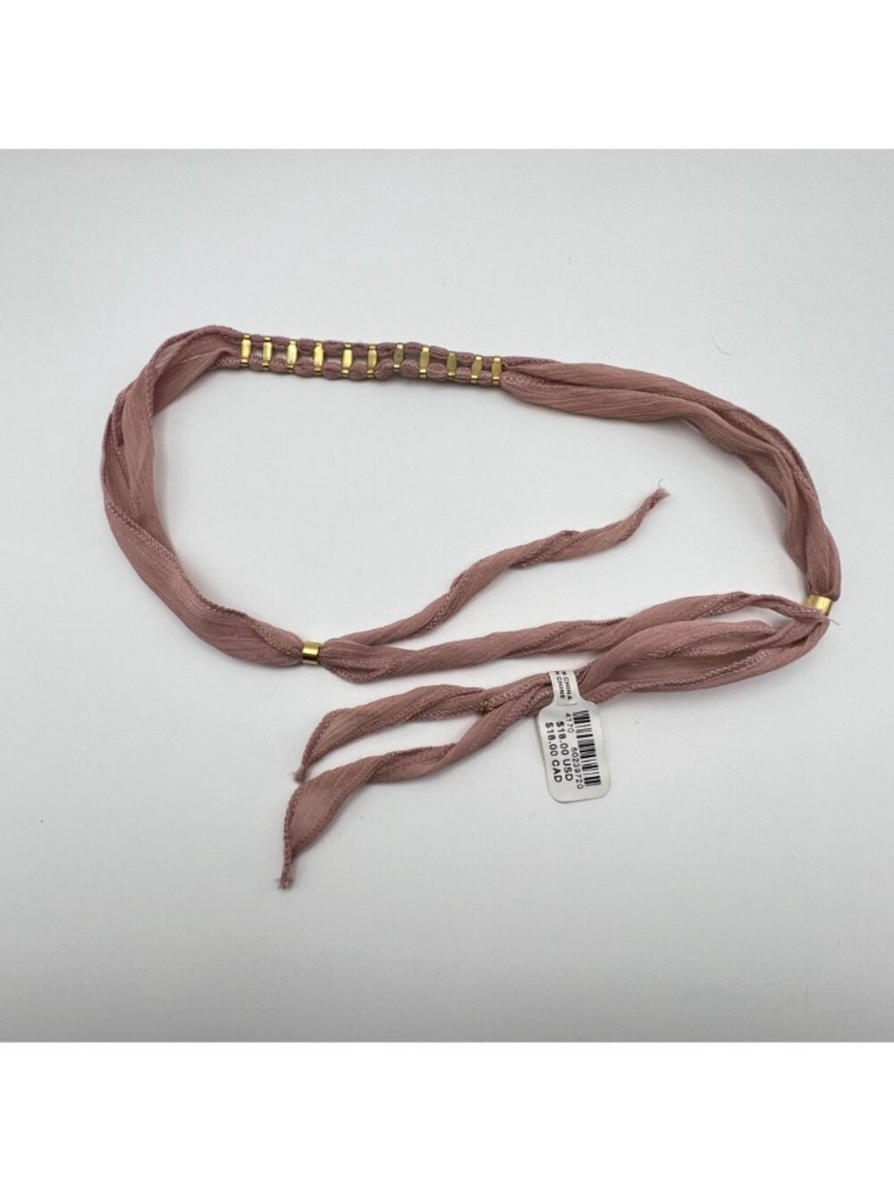 NWT Anthropologie Serefina Choker Necklace Dusty Blush Pink Gold Crystal Fabric - Picture 5 of 8